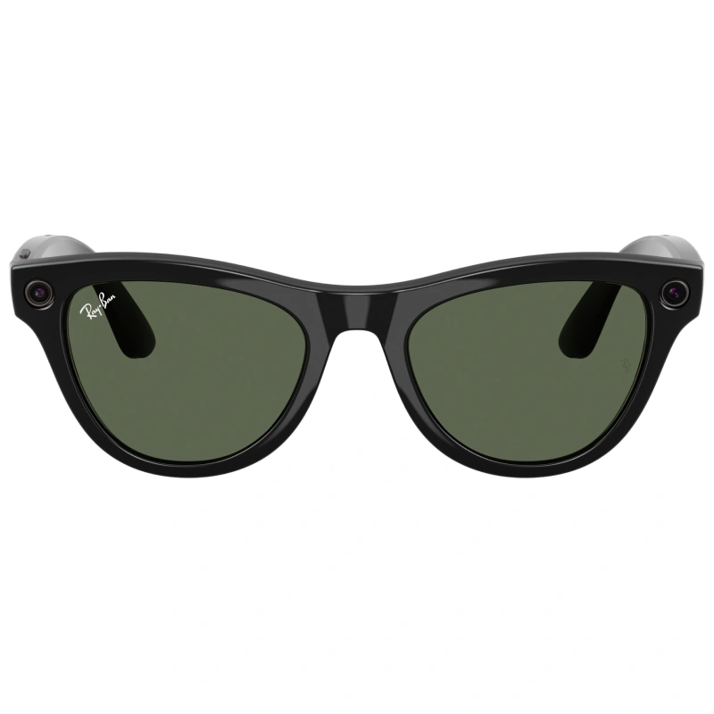 Умные очки Ray Ban Skyler (Gen 1) RW4010 Чёрный глянцевый/Линзы G15 зелёного оттенка M 150-52mm (601/7152). Фото 2