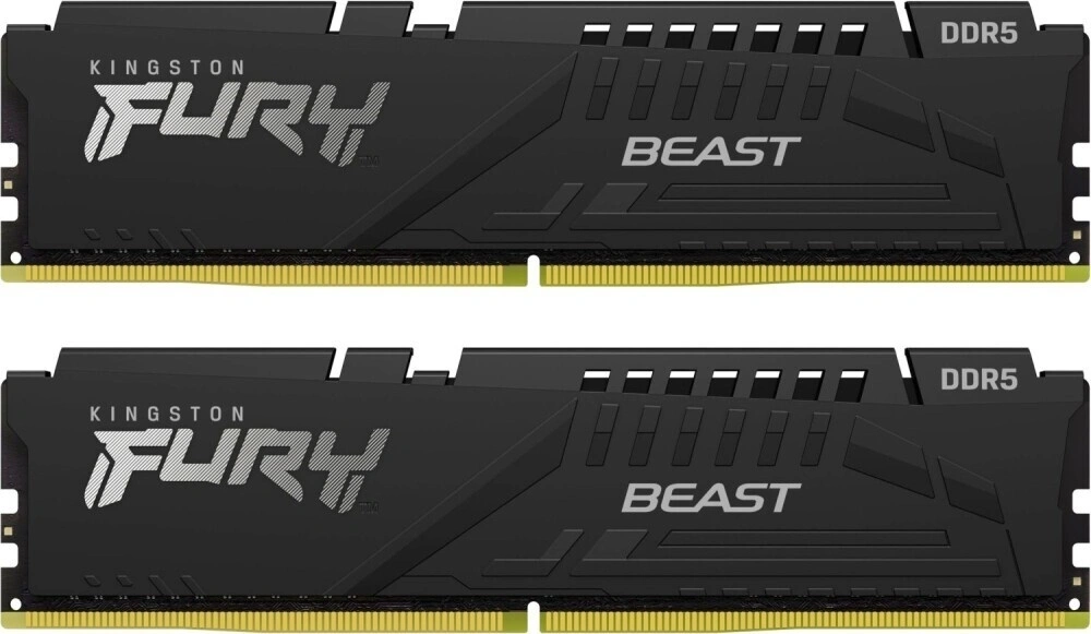 Оперативная память Kingston FURY Beast Black 32Гб, DDR5, 2х16 ГБ, 6000 МГц, 30-36-36 (KF560C30BBEK2-32). Фото 1