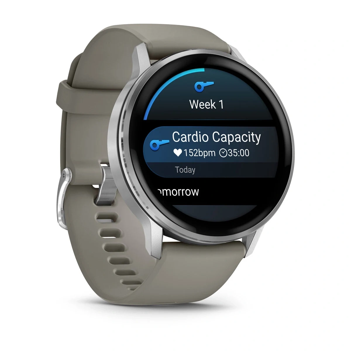Умные часы Garmin Venu 4 45мм Серебристые с серым силиконовым ремешком (010-03014-41). Фото 3