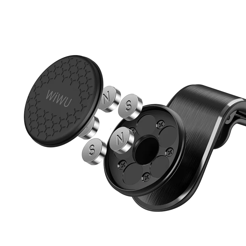 Держатель Wiwu CH006 Car Mount Magnetic Mobile Phone Holder for Car, Чёрный. Фото 2