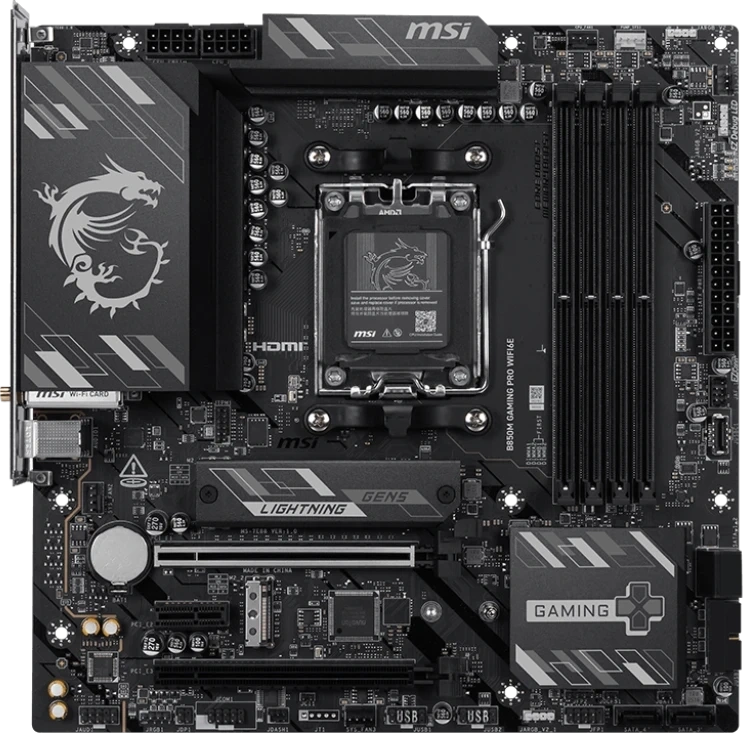Материнская плата MSI B850M GAMING PRO WIFI6E (AM5, mATX). Фото 1