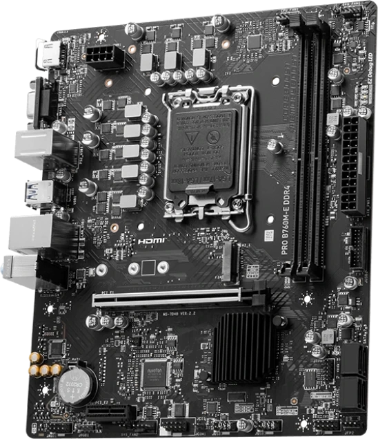 Материнская плата MSI PRO B760M-E DDR4 (LGA 1700, mATX). Фото 2
