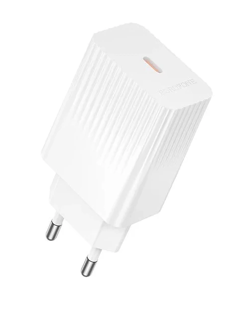 Сетевое зарядное устройство Borofone BAS75A USB-C 30Вт, Белое. Фото 1