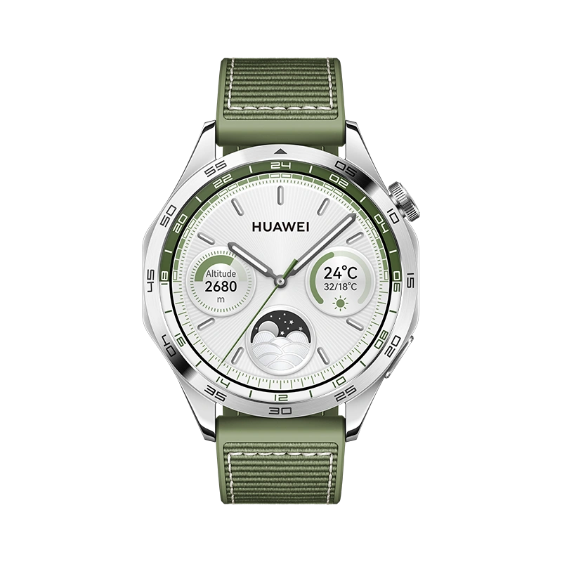 Умные часы Huawei Watch GT 4 46mm, Зелёный/Зелёный плетённый ремешок (PNX-B19). Фото 2