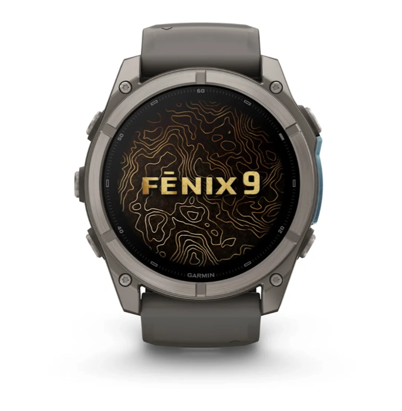 Умные часы Garmin Fenix 9 51мм, АMOLED, Титан с чёрно-серым силиконовым ремешком (010-04763-00). Фото 2