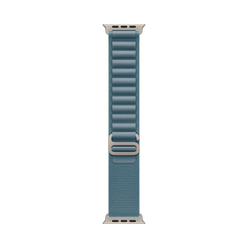 Apple Watch Ultra 3 (2025) GPS+Cellular 49mm, Natural Titanium ремешок "Light Blue Alpine Loop" L 165-210 mm (MEWP4). Фото 3