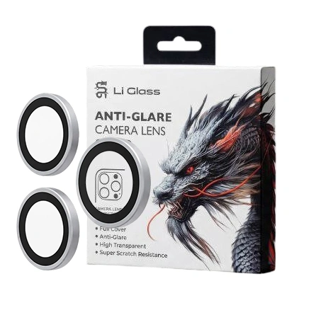 Защитное стекло на камеру Li для iPhone 17 Pro /17 Pro Max Anti-Glare Camera Lens Film, Серебристый. Фото 1