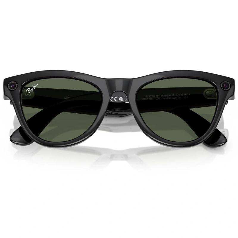 Умные очки Ray Ban Skyler (Gen 1) RW4010 Чёрный глянцевый/Линзы G15 зелёного оттенка M 150-52mm (601/7152). Фото 4