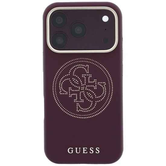 Накладка Guess для iPhone 18 Pro Max / 17 Pro Max PU Smooth SW 4G Perf logo Met Cam Hard (MagSafe), Burgundy (GUHMP18X6PS4SRGU). Фото 3
