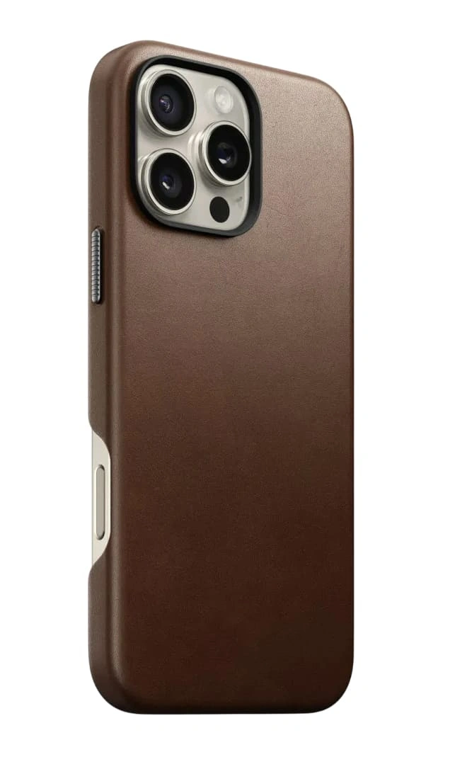 Накладка Nomad Traditional Leather Case With MagSafe для iPhone 16 Pro Max, Brown (NM01389385). Фото 1