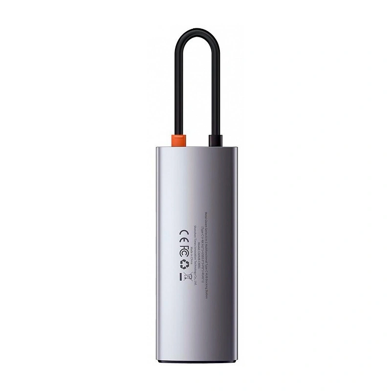 Хаб Baseus Metal Gleam Series 5-in-1 100W 3xUSB 3.0, HDMI 4K, USB-C PD, Тёмно-серый (CAHUB-CX0G). Фото 5
