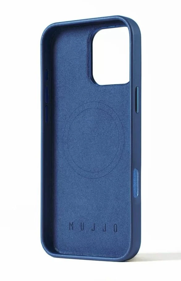 Накладка Mujjo Leather Case With MagSafe для iPhone 16 Pro, Monaco Blue (MUJJOCL051BL). Фото 2