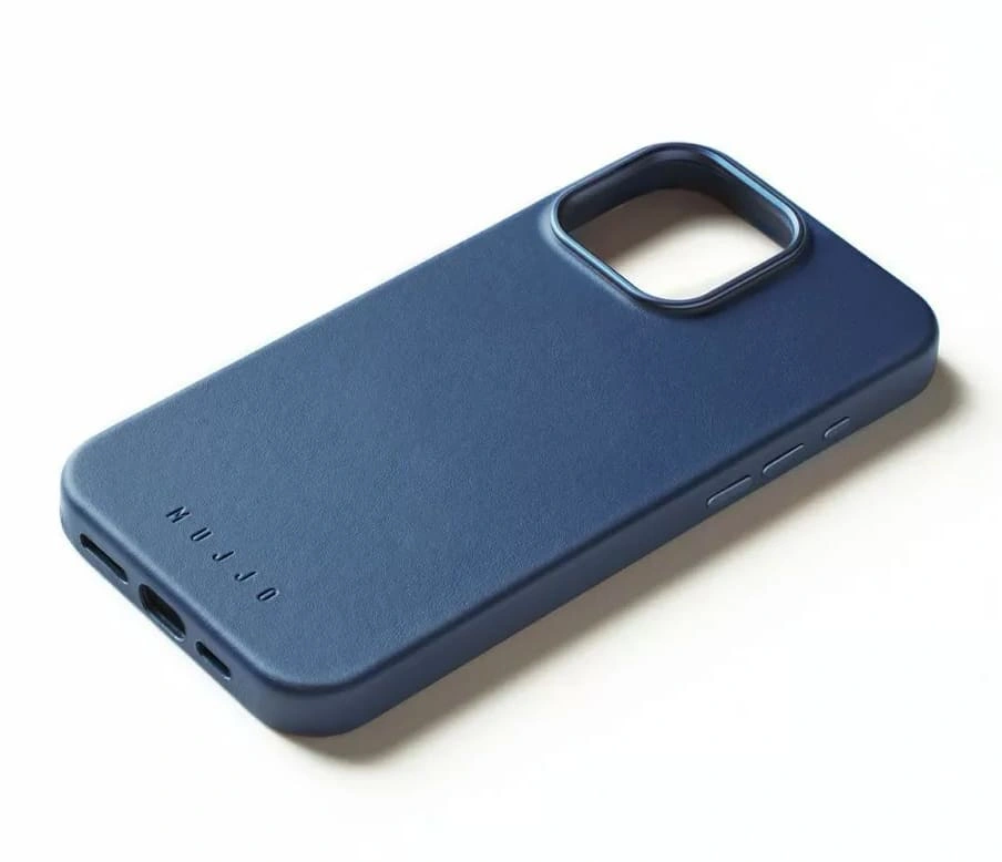 Накладка Mujjo Leather Case With MagSafe для iPhone 16 Pro, Monaco Blue (MUJJOCL051BL). Фото 3
