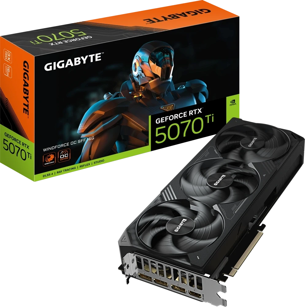 Видеокарта Gigabyte GeForce RTX 5070 Ti WINDFORCE OC SFF 16Гб GDDR7 256 bit PCIe 5.0. Фото 8