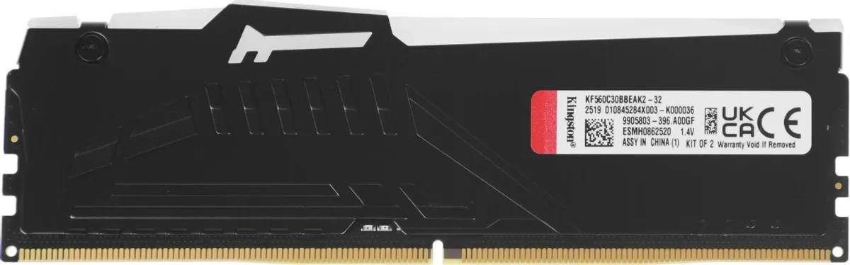 Оперативная память Kingston FURY Beast Black RGB 32Гб, DDR5, 2х16 ГБ, 6000 МГц, 30-36-36 (KF560C30BBEAK2-32). Фото 7