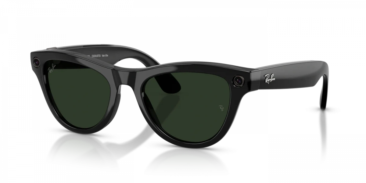 Умные очки Ray Ban Skyler (Gen 2) RW4014 Глянцевый чёрный/Серо-зелёный фотохром L 150-52mm (601/1M52). Фото 2