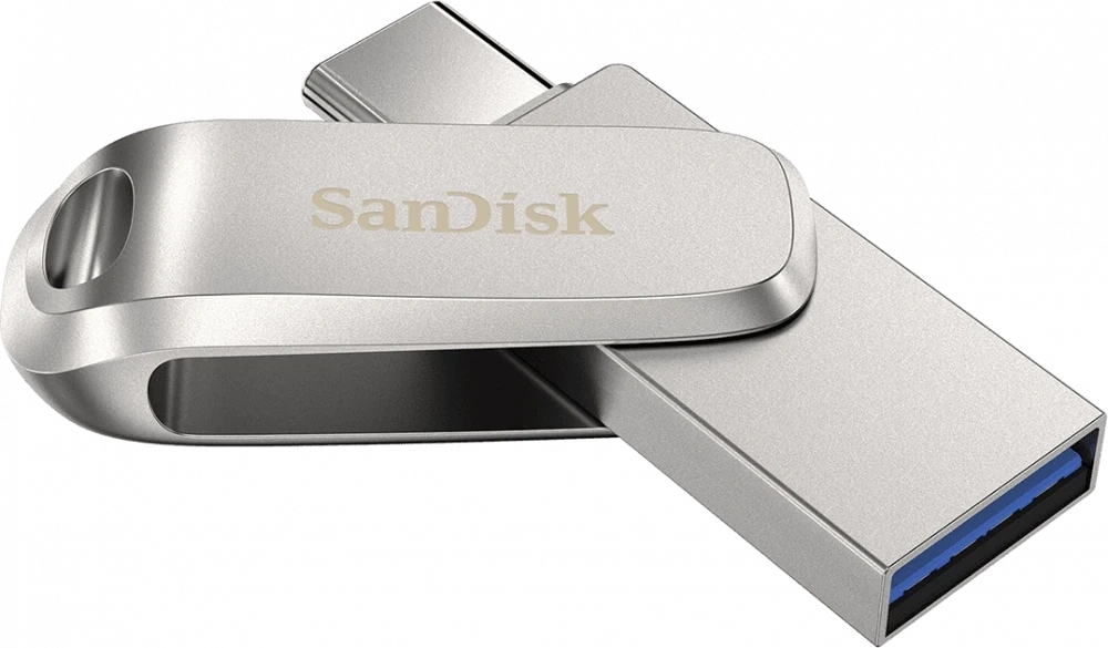 Накопитель SanDisk Ultra Dual Drive Luxe 128Гб, Silver (SDDDC4-128G-G46). Фото 1