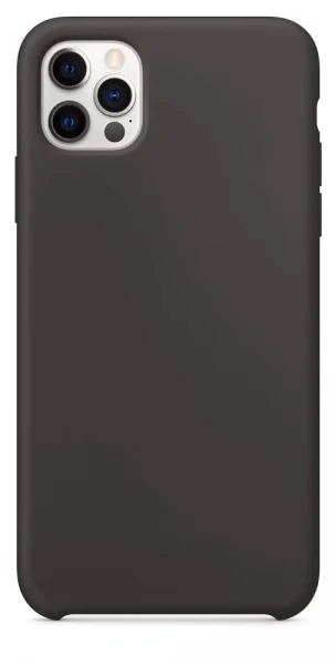 Накладка Silicone Cover для iPhone 12 Pro / iPhone 12, Чёрная. Фото 1