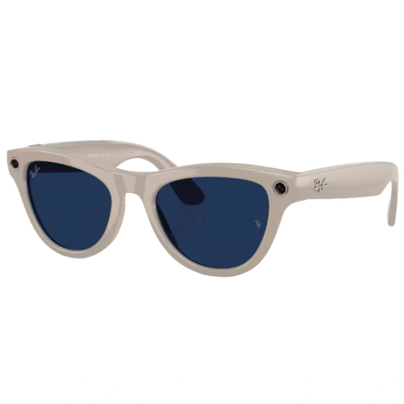 Умные очки Ray Ban Skyler (Gen 1) RW4010 Блестящий мелово-серый/Переходящий сапфир M 150-52mm (670/OMF52). Фото 2