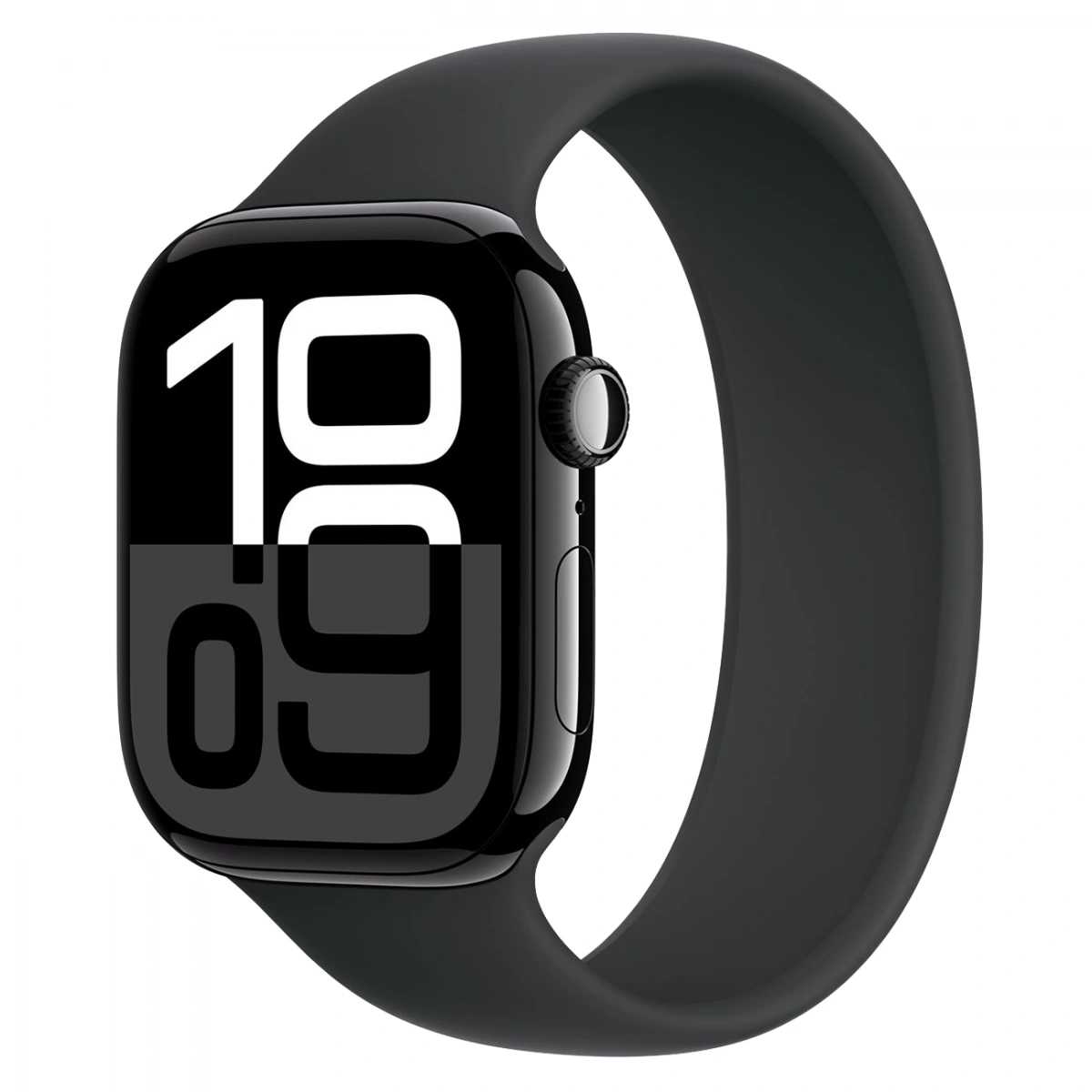 Apple Watch Series 10, 42 мм, алюминий цвета "чёрный глянец", Solo Loop Black, размер 5 (MWWX3). Фото 1