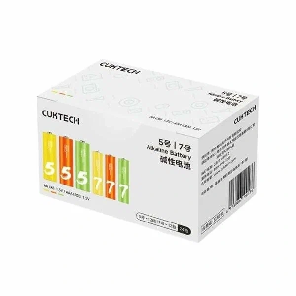 Батарейки Cuktech ZI5/ZI7 типа AA LR6 (12 шт) /AAA LR03 (12 шт) 1.5V. Фото 1