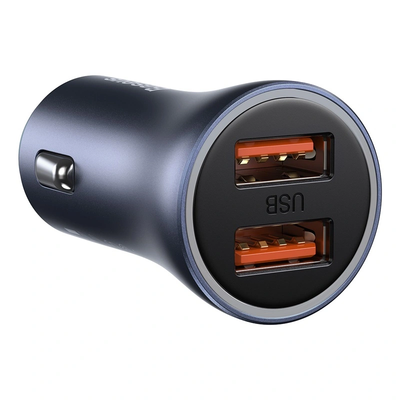 Автомобильное зарядное устройство Baseus Golden Contactor Pro Dual Quick Charger Car Charger U+U 40W (CCJD-A0G), Тёмно-серое. Фото 2