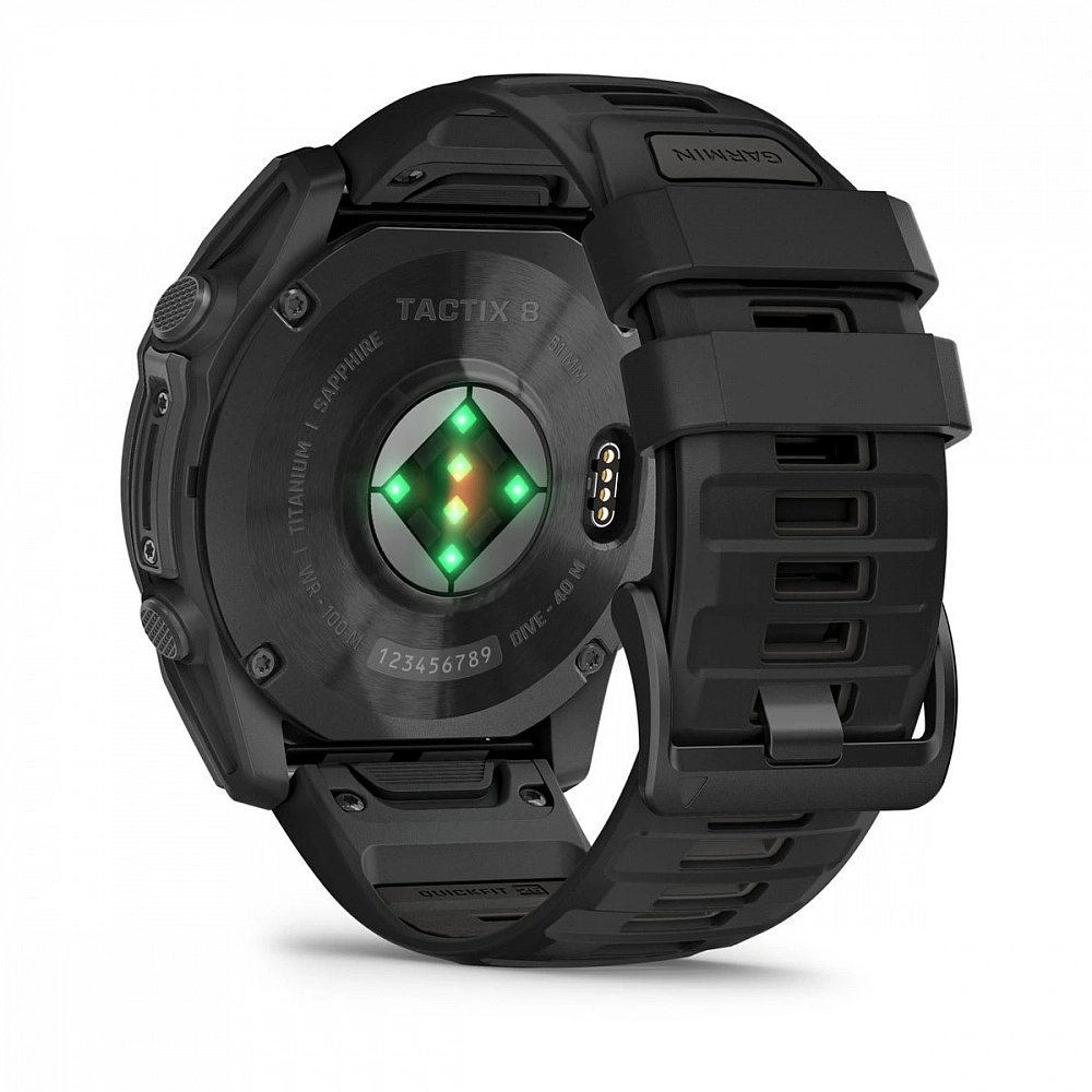 Умные часы Garmin Tactix 8 51mm, Amoled/Sapphire, Чёрный силиконовый ремешок (010-04553-01). Фото 5