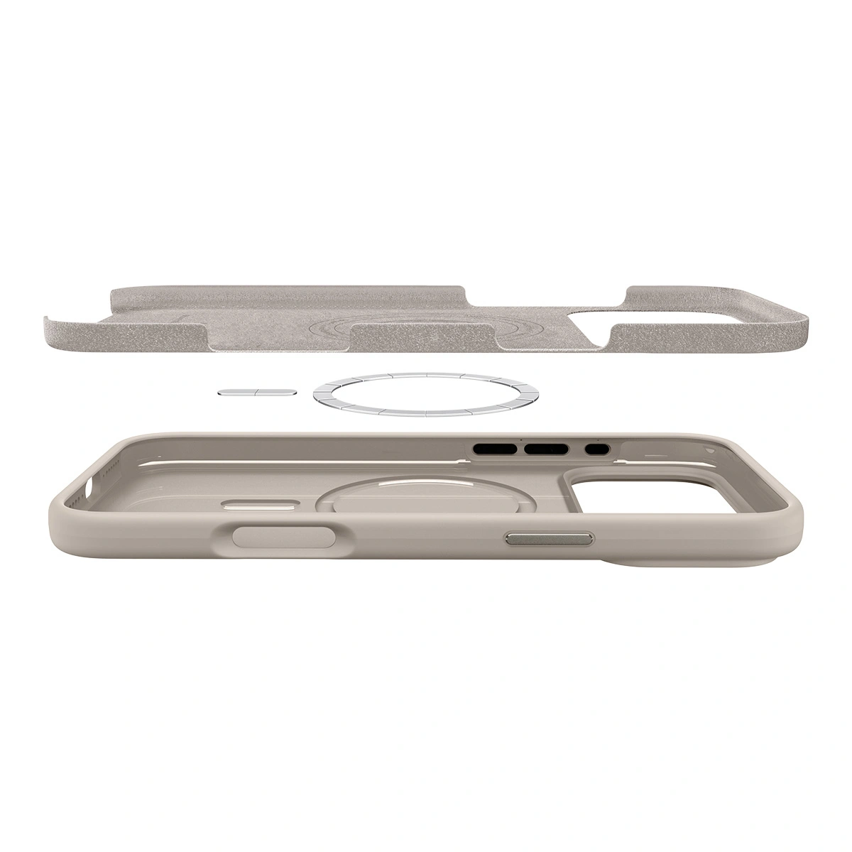 Накладка Spigen Silicone Fit (MagSafe) для iPhone 17 Pro Max, Бежевая (ACS10272). Фото 6