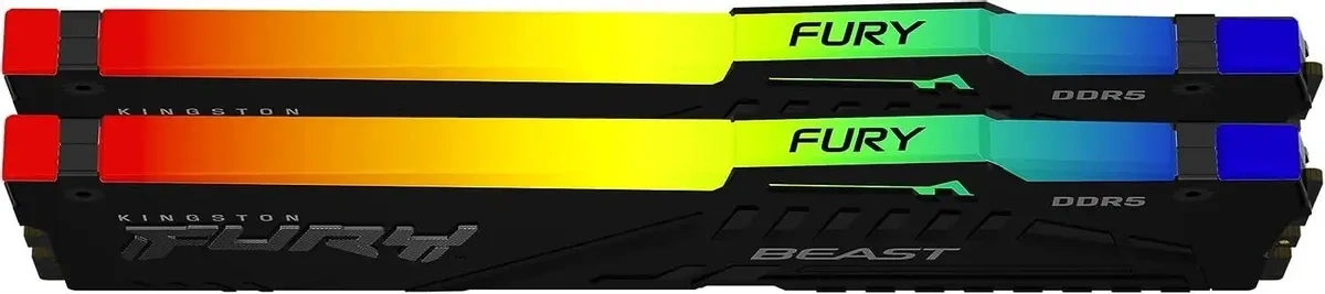 Оперативная память Kingston FURY Beast Black RGB 32Гб, DDR5, 2х16 ГБ, 6000 МГц, 30-36-36 (KF560C30BBEAK2-32). Фото 3