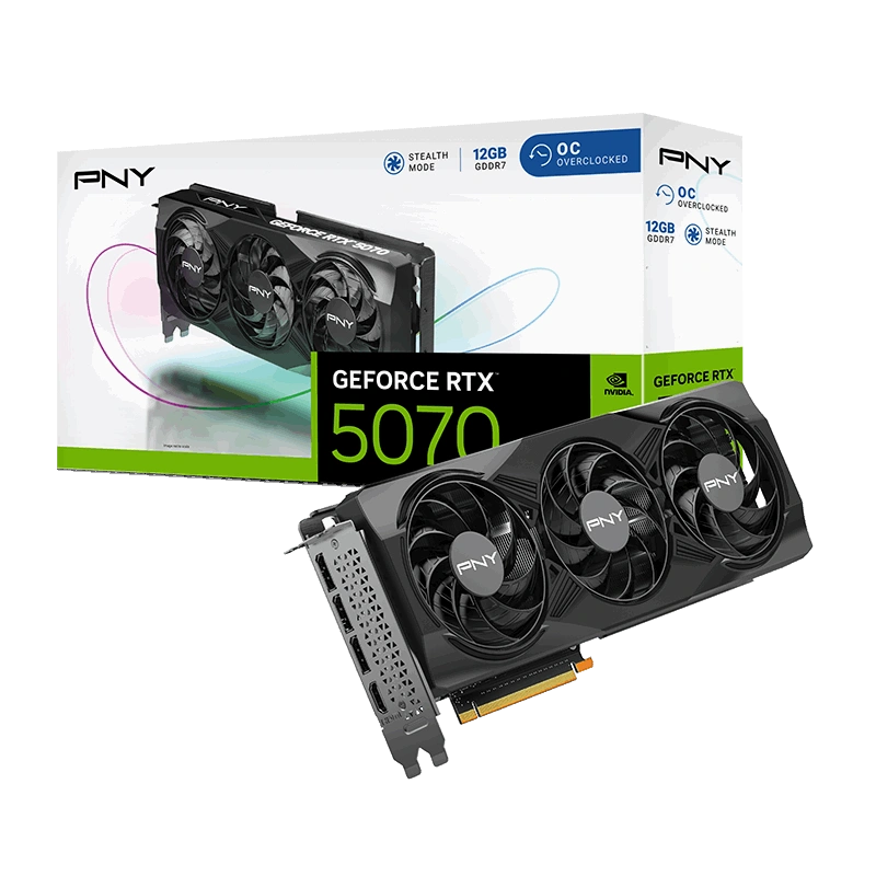 Видеокарта PNY GeForce RTX 5070 Triple Fan OC 12GB GDDR7 192 bit PCIe 5.0. Фото 7