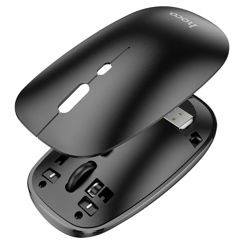 Мышь беспроводная Hoco GM15 Business, Bluetooth V3.0+5.0, 800-1600dpi, 2,4G, Чёрная. Фото 4