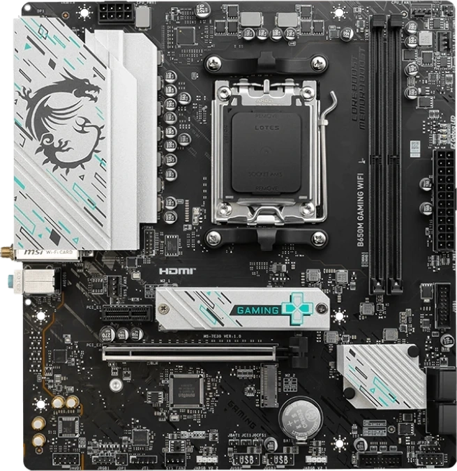 Материнская плата MSI B650M GAMING WIFI (AM5, mATX). Фото 1