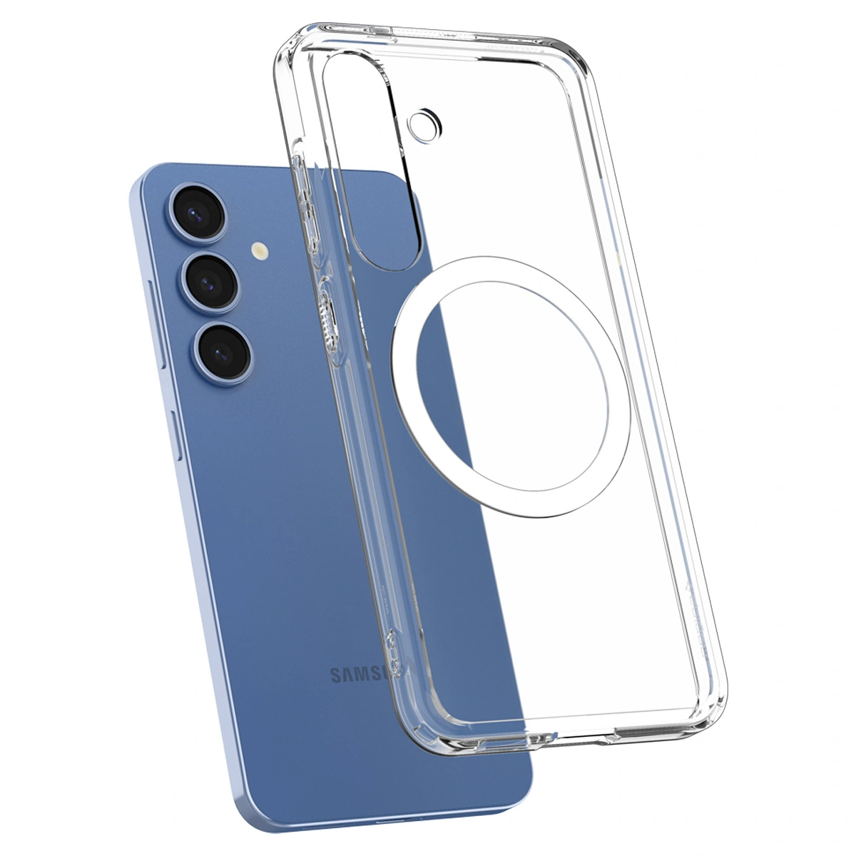 Накладка Spigen Ultra Hybrid для Samsung Galaxy S25 Plus (MagSafe), Прозрачный/Белый (ACS08981). Фото 6