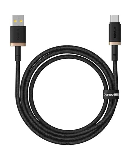 Кабель Baseus Dura Series Fast Charging Cable USB to Type-C 60Вт 1м, Чёрный-золотой (P10377802U01-00). Фото 1