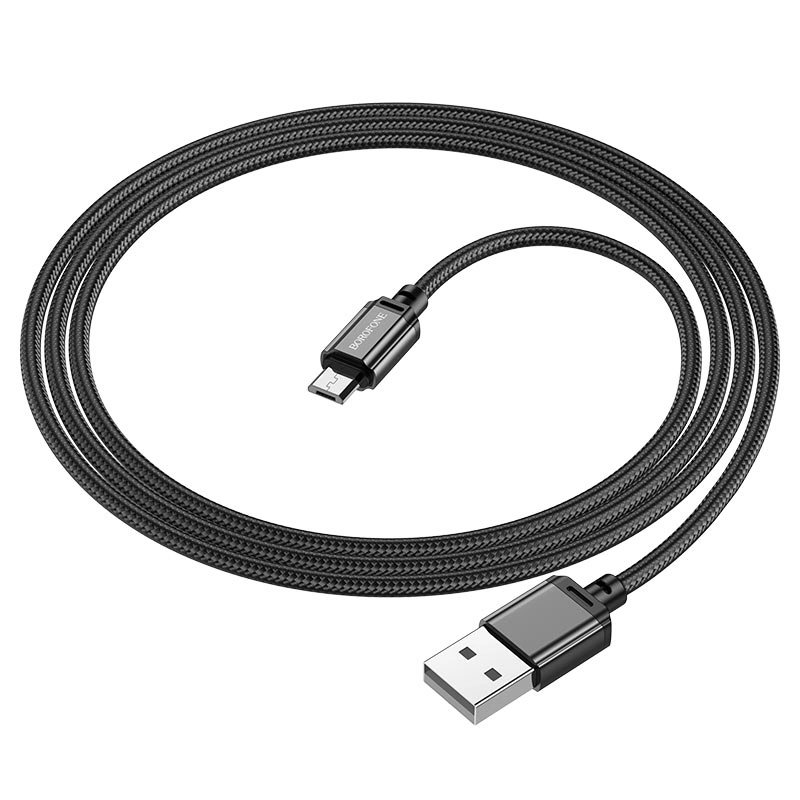 Кабель Borofone BX87 Sharp USB to Micro-USB 1m, Black. Фото 3