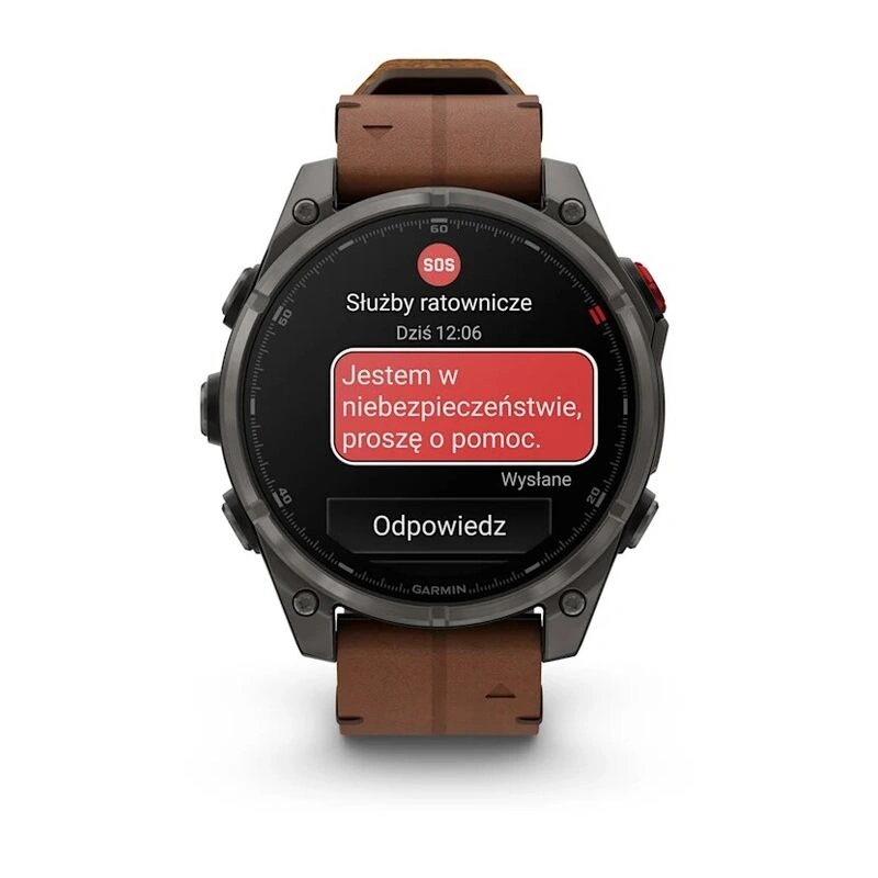 Умные часы Garmin Fenix 8 Pro 47mm, Amoled/Sapphire, Carbon Grey DLC Titanium wiht Chestnut Leather Band + Black/Pebble Gray Silicon Band (010-03198-40). Фото 6