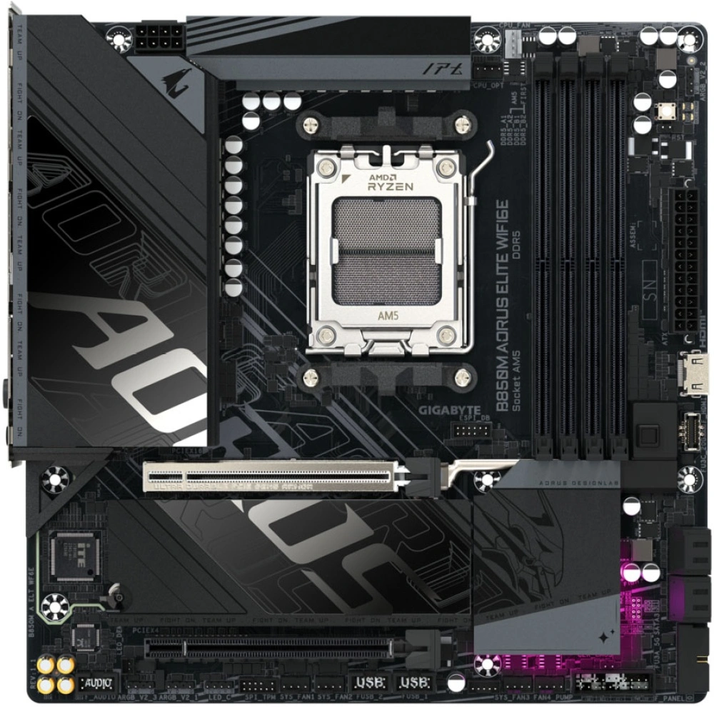Материнская плата Gigabyte B850M AORUS ELITE WIFI6E (AM5, mATX). Фото 1