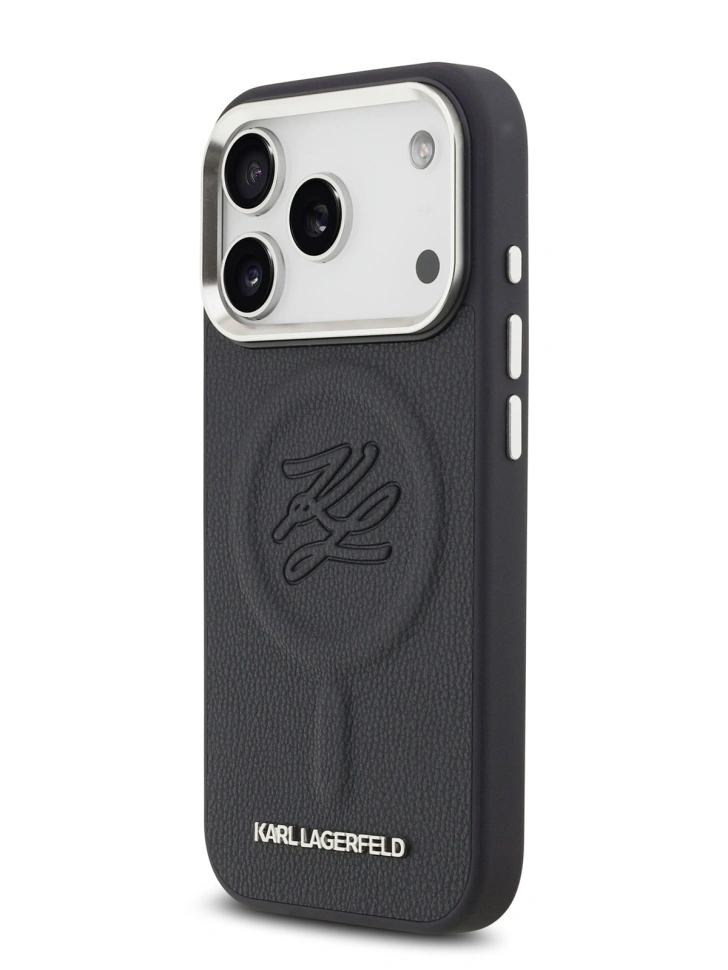 Накладка Lagerfeld для iPhone 18 Pro Max/17 Pro Max PU Debossed Initials Metal cam Hard (MagSafe), Navy (KLHMP18XPGFKLRDV). Фото 2