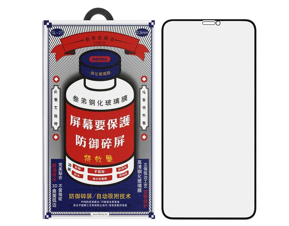 Защитное стекло Remax GL-27 3D для iPhone 11, iPhone XR, Чёрное. Фото 1
