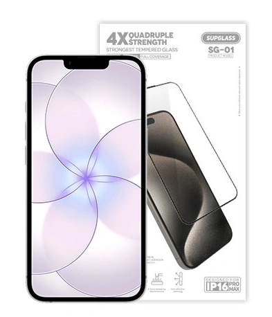 Защитное стекло SupGlass для iPhone 17e/16e/13/13 Pro/14/ (6.1) Strongest Tempered Glass SG-01, Чёрное. Фото 1