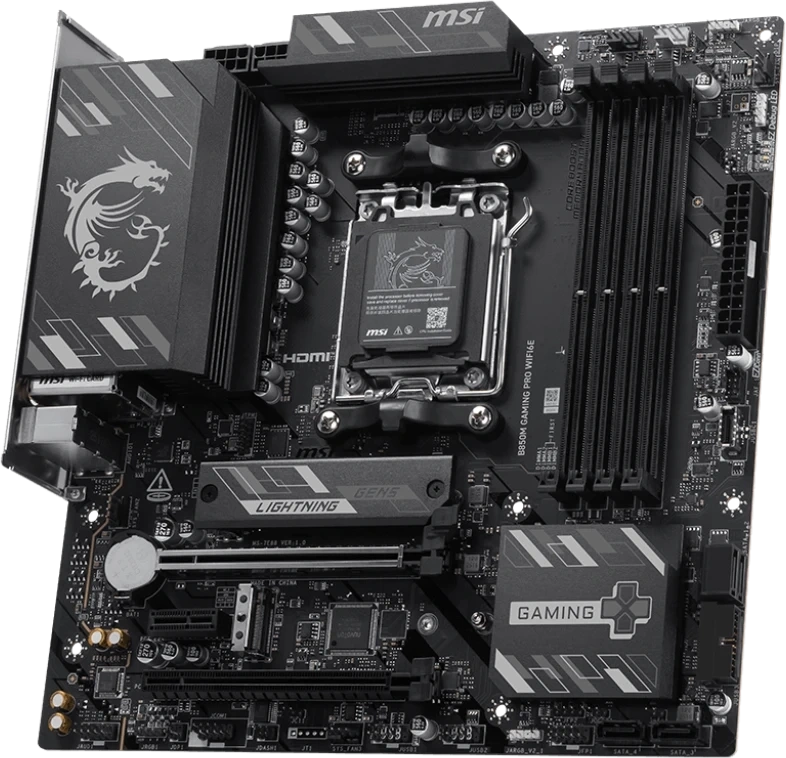 Материнская плата MSI B850M GAMING PRO WIFI6E (AM5, mATX). Фото 2