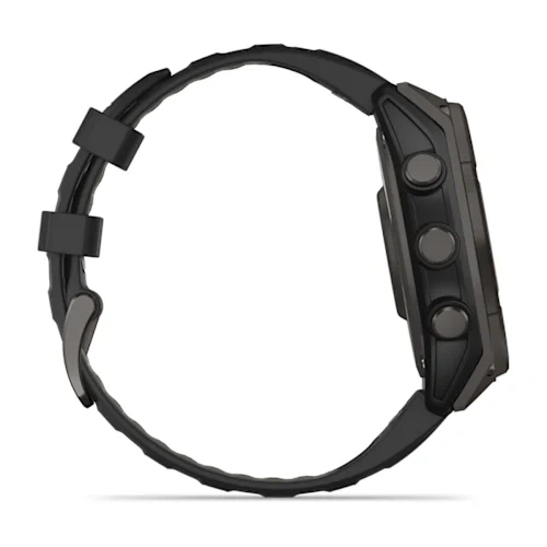 Умные часы Garmin Fenix 8 47mm, Solar, Sapphire, Carbon Gray DLC Titanium with Black/Pebble Gray Silicone Band (010-02906-11). Фото 5