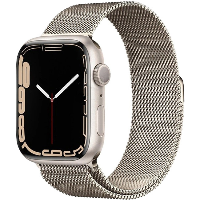 Ремешок для Apple Watch 44/45/46/49мм миланский сетчатый браслет, Starlight. Фото 1