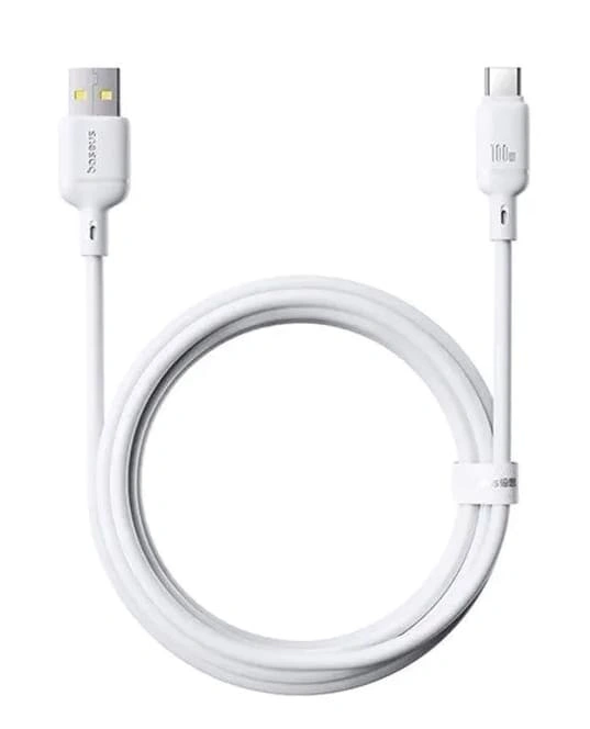 Кабель Baseus Silky Series USB to Type-C 100Вт 2м, Белый P10377703213-01. Фото 1