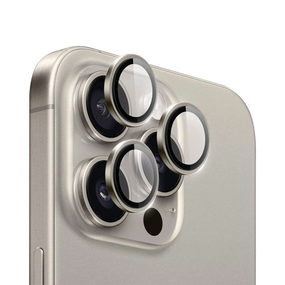Защитное стекло на камеру Wiwu Dual Color Lens Guard для iPhone 16 Pro/16 Pro Max, Серый титан. Фото 1