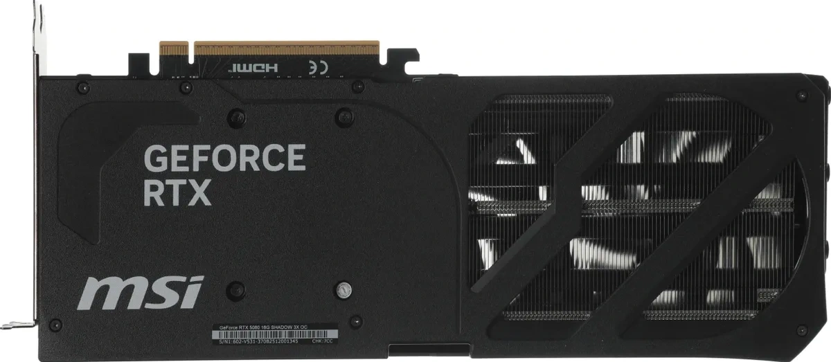 Видеокарта MSI GeForce RTX 5080 SHADOW 3X OC 16Гб GDDR7 256 bit PCIe 5.0. Фото 3