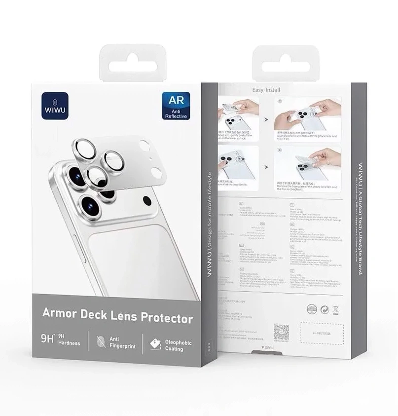 Защитное стекло на камеру Wiwu для iPhone 17 Pro Max Armor Deck Lens, Silver (LG-012). Фото 2