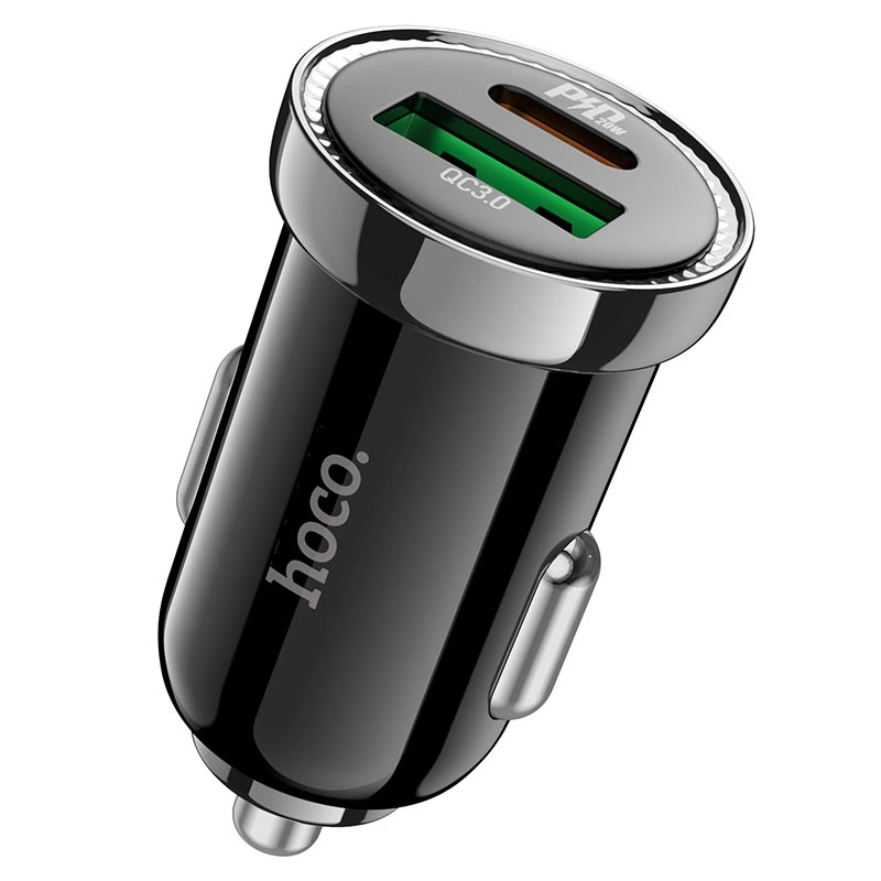 Автомобильное зарядное устройство Hoco Z44 Leading PD20W + QC3.0, Black. Фото 3