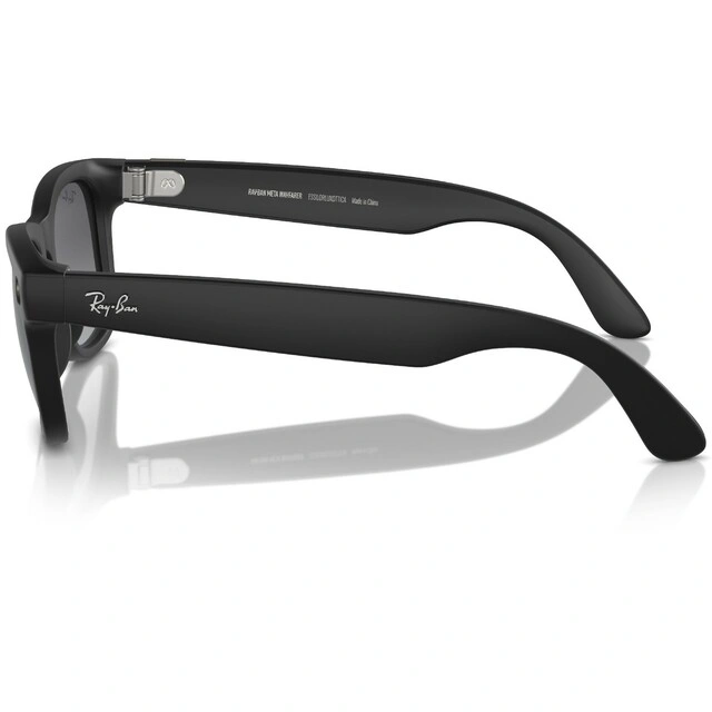 Умные очки Ray Ban Wayfarer RW4008 Матовый черный / Поляризационные градиентные графитовые L 155-53мм (601/ST353). Фото 3