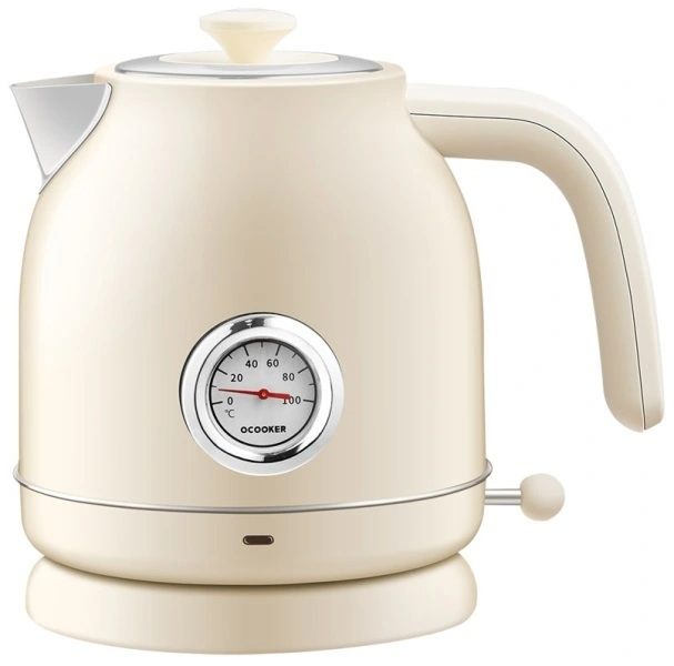 Электрический чайник с датчиком температуры Qcooker Electric Kettle, Винтажный белый. Фото 1